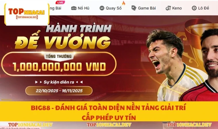 Big88 - Đánh Giá Toàn Diện Nền Tảng Giải Trí Cấp Phép Uy Tín