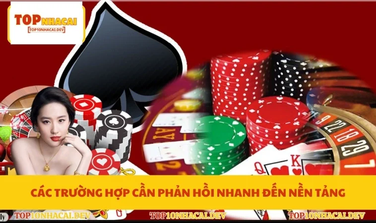 Các trường hợp cần phản hồi nhanh đến nền tảng