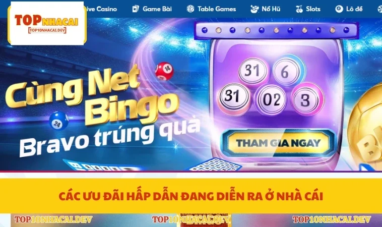 Các ưu đãi hấp dẫn đang diễn ra ở nhà cái