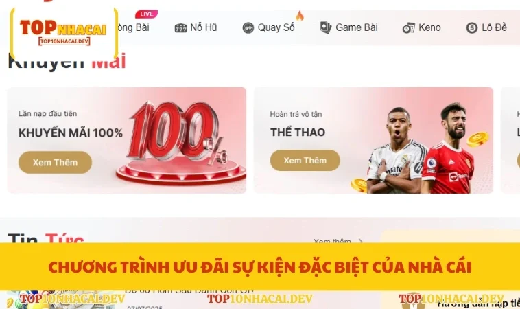 Chương trình ưu đãi sự kiện đặc biệt của nhà cái