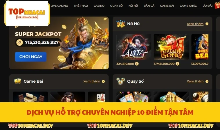 Dịch vụ hỗ trợ chuyên nghiệp 10 điểm tận tâm