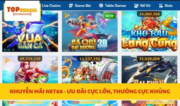 Khuyến Mãi Net88 - Ưu Đãi Cực Lớn, Thưởng Cực Khủng